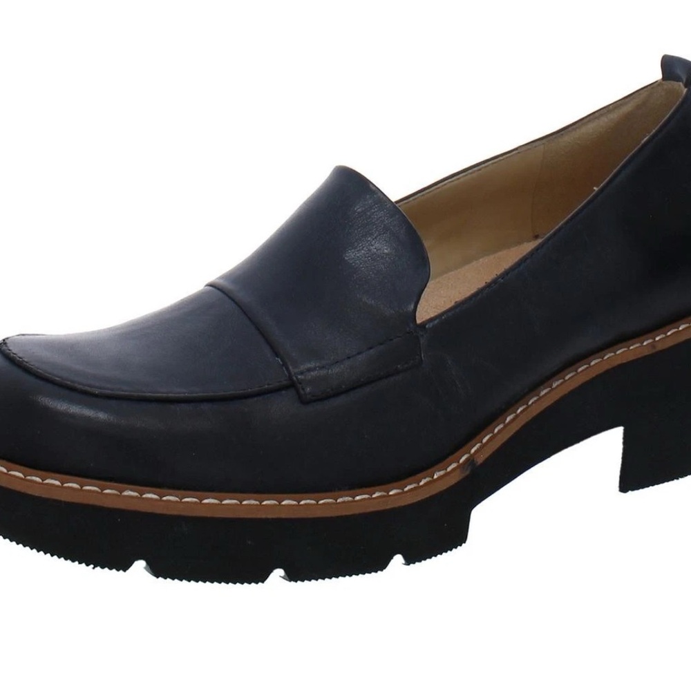 Naturalizer Womens Darry Black Loafer Heels Shoes 9